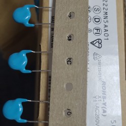 2.2nf 250vac 1x y1 4kv rm:10mm murata   DE1E3KX222MN5AA01
