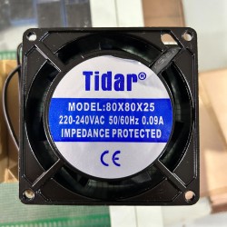 RQA8025HSL 80x80x25mm 220vac 0.09A 2PİN FAN TİDAR