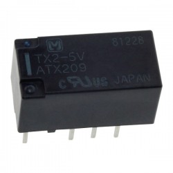TX2-5V RELAY TELECOM 2A 5V DPDT (2 Form C) THT